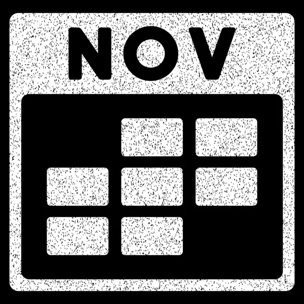 Ikona zrnitá struktura mřížky kalendáře listopad — Stockový vektor