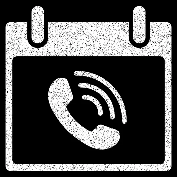 Calendrier des appels téléphoniques Jour texture granuleuse Icône — Image vectorielle