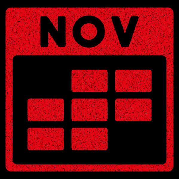 Grudzień Calendar ikonę ziarniste tekstury siatki — Wektor stockowy