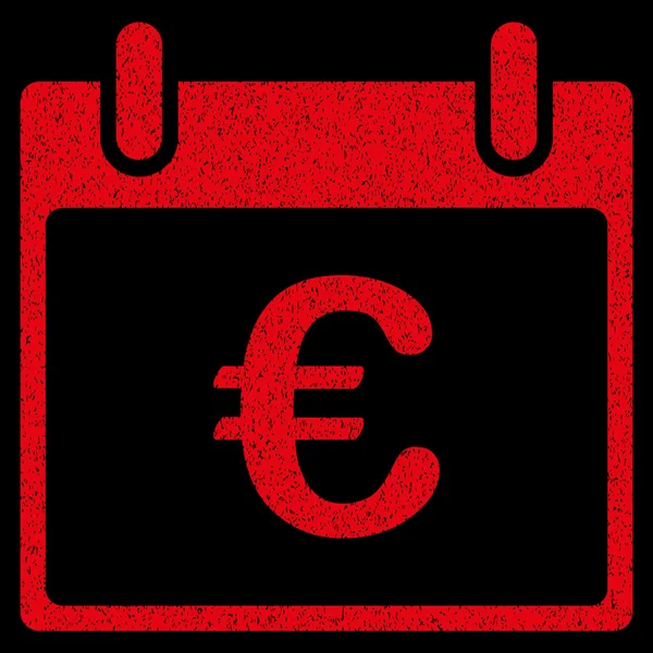 Euro Calendar Day Grainy Texture Icon — Stock Vector