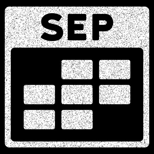 Ikonę ziarniste tekstury siatki kalendarza września — Wektor stockowy