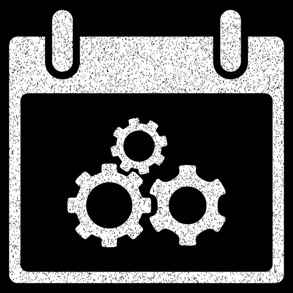 Mécanique Engrenages Calendrier Jour Texture granuleuse Icône — Image vectorielle