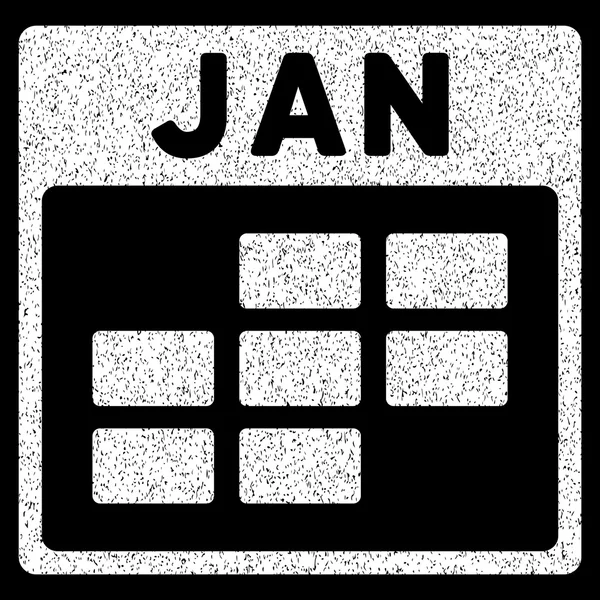 Januar Kalender Gitter körnige Textur Symbol — Stockvektor