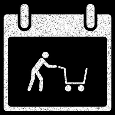 Alışveriş sepeti takvim gün grenli doku simgesi