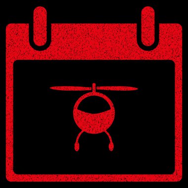 Helikopter takvim gün grenli doku simgesi