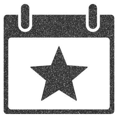 Yıldız takvim gün grenli doku simgesi