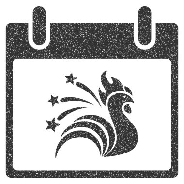 Işıltı horoz takvim gün grenli doku simgesi