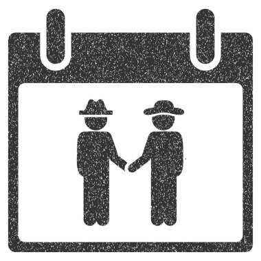 Gemtlemen el sıkışma takvim gün grenli doku simgesi