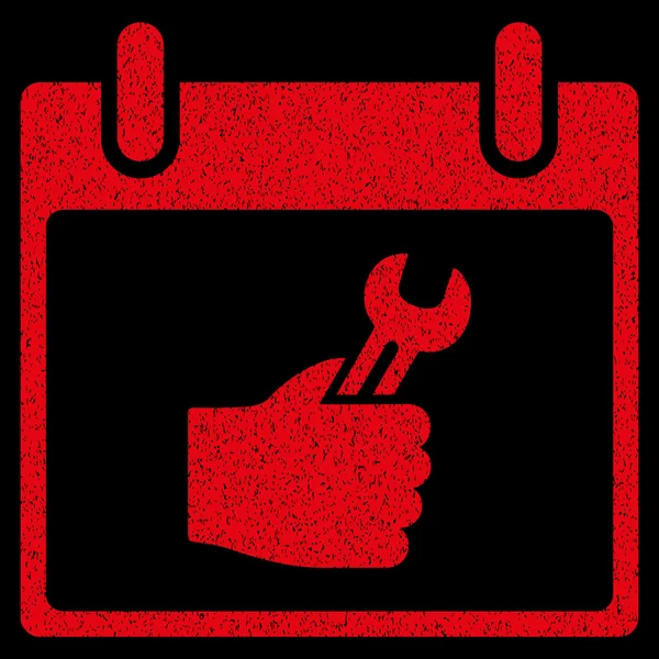 Wrench Service Hand Calendar Day Grainy Texture Icon — Stock Vector