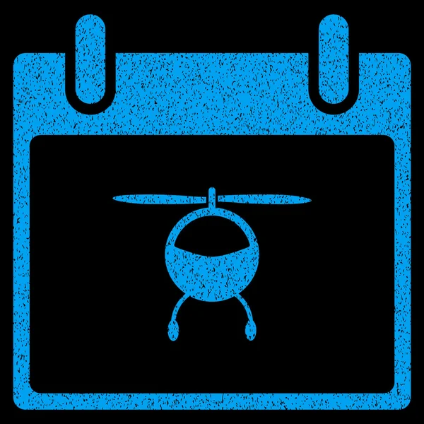 Ελικόπτερο ημερολόγιο ημέρα κοκκώδη υφή εικονίδιο — Διανυσματικό Αρχείο