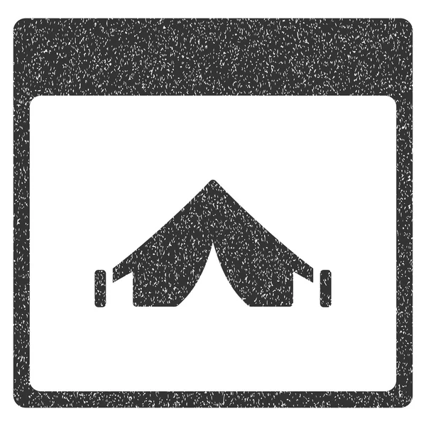 Camping ikonę ziarnistą strukturę strony kalendarza — Wektor stockowy
