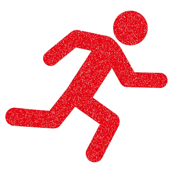 Hombre corriendo Grainy Texture Icon — Vector de stock