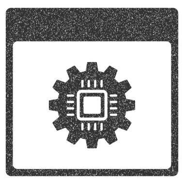 Çip dişli takvim sayfası grenli doku simgesi