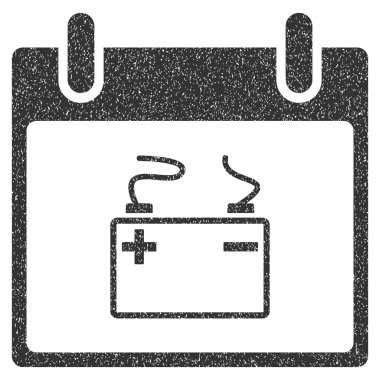 Akümülatör takvim gün grenli doku simgesi