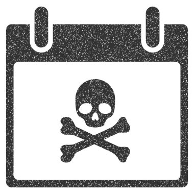 Ölüm kafatası takvim gün grenli doku simgesi