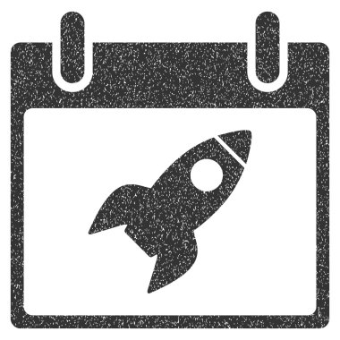Roket takvim gün grenli doku simgesi