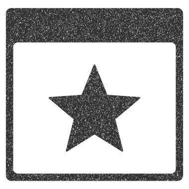 Yıldız takvim sayfası grenli doku simgesi