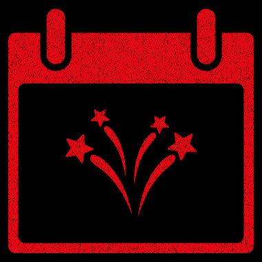 Havai fişek takvim gün grenli doku simgesi