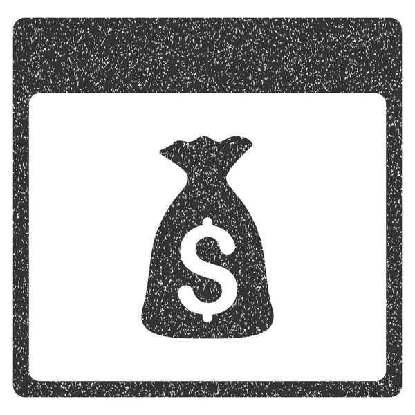 Pénzeszsák Naptár oldal Grainy textúra ikon — Stock Vector