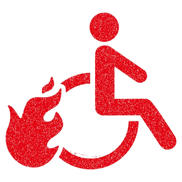 Fired Disabled Person Grainy Texture Icon — Stock Vector