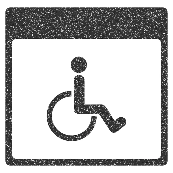 Het pictogram van de korrelige textuur van de pagina van het gehandicapte kalender — Stockvector