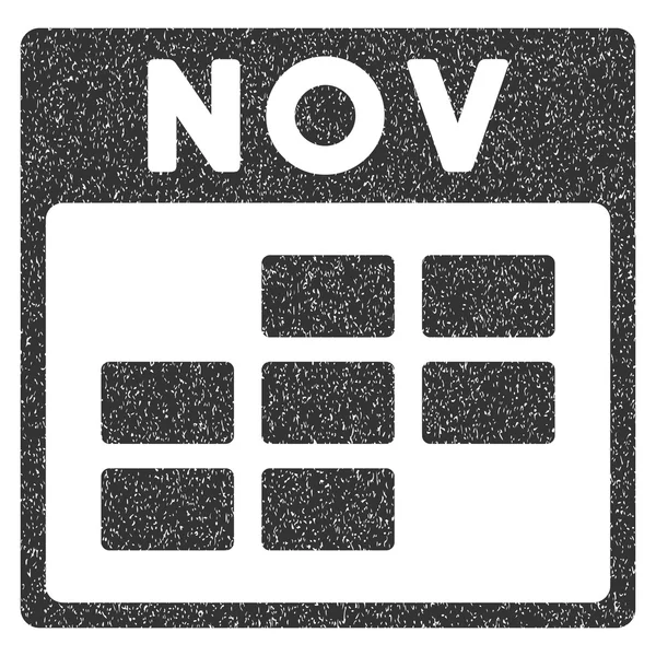 Pictogram van de korrelige textuur van raster van de kalender van november — Stockvector