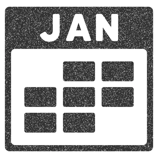 Enero Calendario Cuadrícula Textura Grainy Icono — Archivo Imágenes Vectoriales