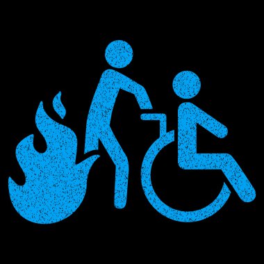 Yangın hasta tahliye grenli doku simgesi