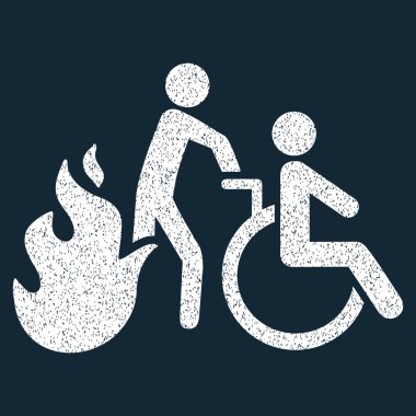 Yangın hasta tahliye grenli doku simgesi