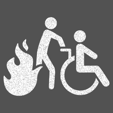 Yangın hasta tahliye grenli doku simgesi