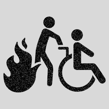 Yangın hasta tahliye grenli doku simgesi