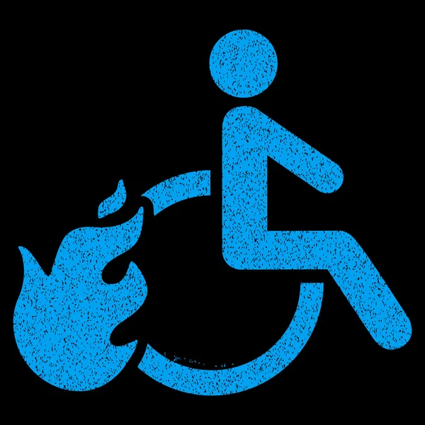 Despedido persona con discapacidad Grainy Texture Icon — Vector de stock