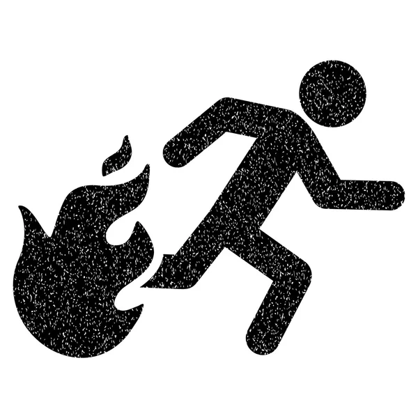 Despedido corriendo hombre Grainy textura icono — Vector de stock