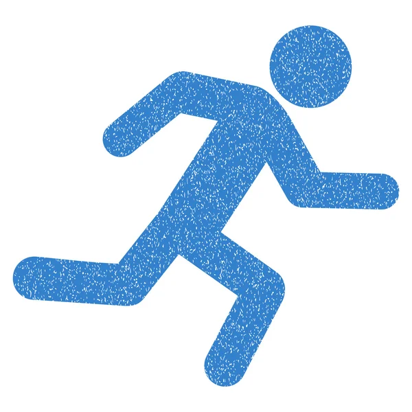 Running Man Grainy Texture Icon — Stock Vector