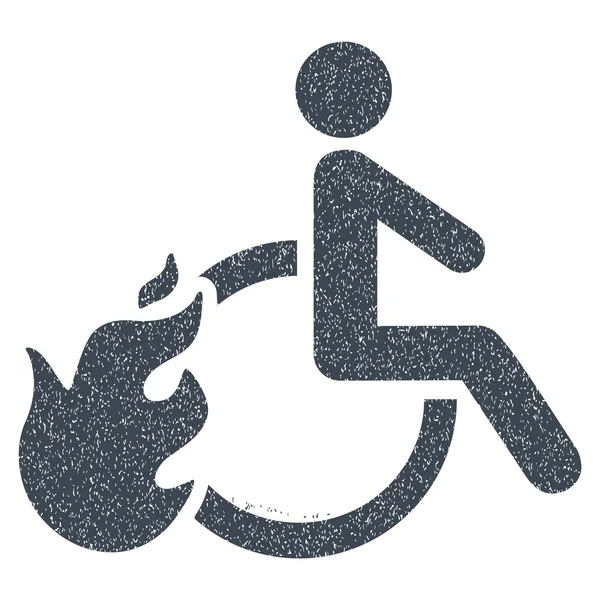 Despedido persona con discapacidad Grainy Texture Icon — Vector de stock