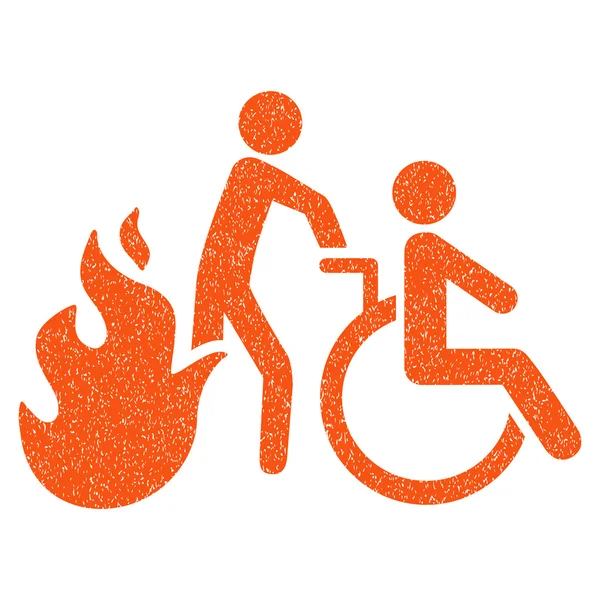 Icona di texture granulosa evacuazione paziente antincendio — Vettoriale Stock