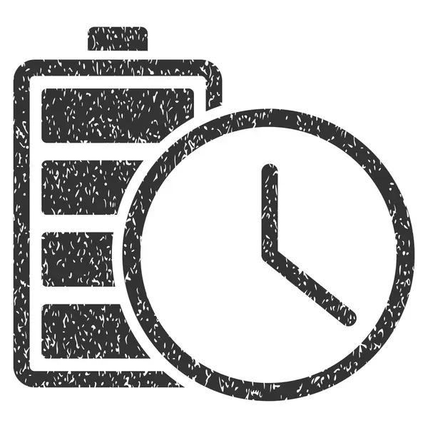 Tiempo de la batería Grainy Texture Icon — Vector de stock