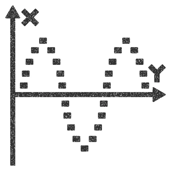 Gestippelde Sinusoid Plot korrelige textuur pictogram — Stockvector