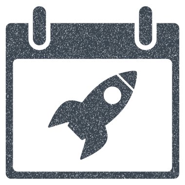 Roket takvim gün grenli doku simgesi