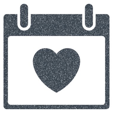Favori kalp takvim gün grenli doku simgesi
