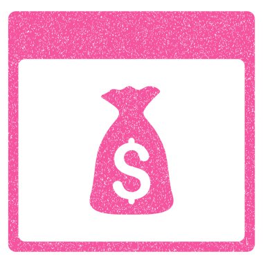 Para çantası takvim sayfası grenli doku simgesi