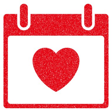 Favori kalp takvim gün grenli doku simgesi