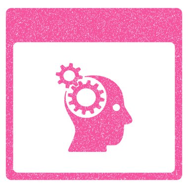 Beyin tekerlekler sayfa grenli doku simgesini takvim