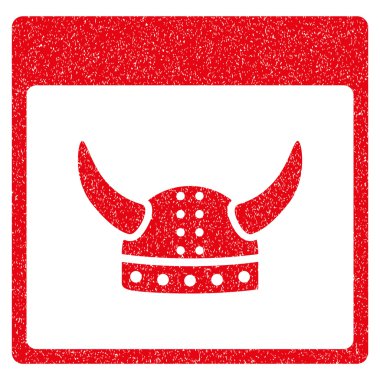 Boynuzlu eski kask takvim sayfası grenli doku simgesi