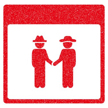 Erkekler el sıkışma takvim sayfası grenli doku simgesi