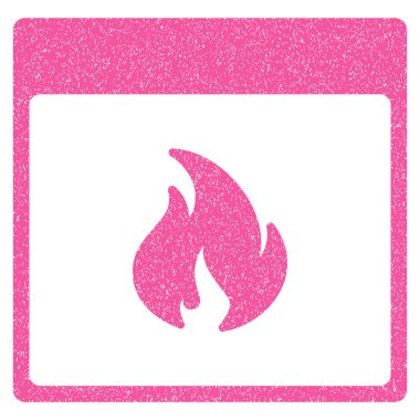 Yangın takvim sayfası grenli doku simgesi