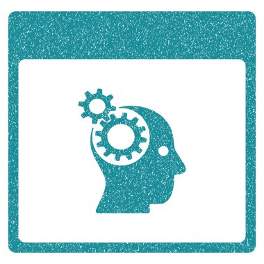 Beyin tekerlekler sayfa grenli doku simgesini takvim