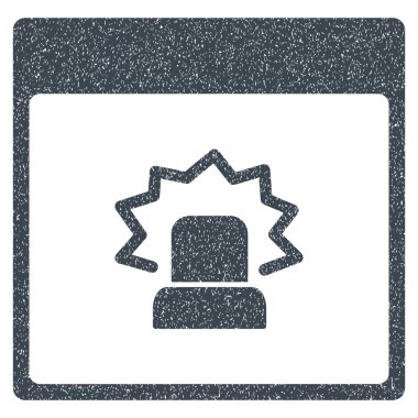 Uyarı takvim sayfası grenli doku simgesi