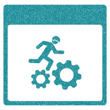 Çalışan işçi takvim sayfası grenli doku simgesi