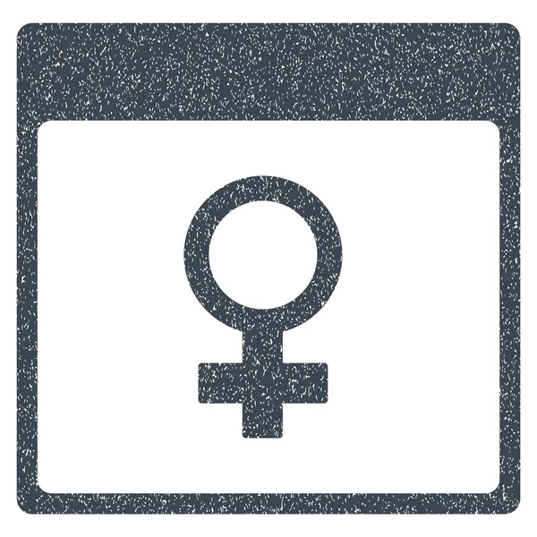 Venus Female Symbol Calendar Page Grainy Texture Icon — Stock Vector